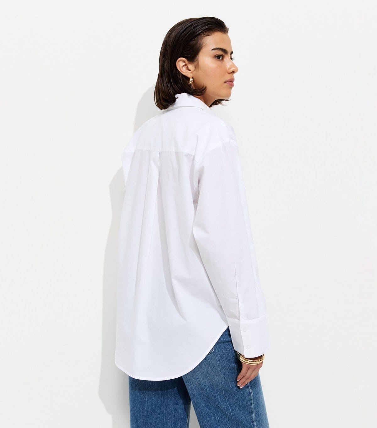 New Look Women's White Cotton Poplin Long Sleeve Shirt New Look - 4