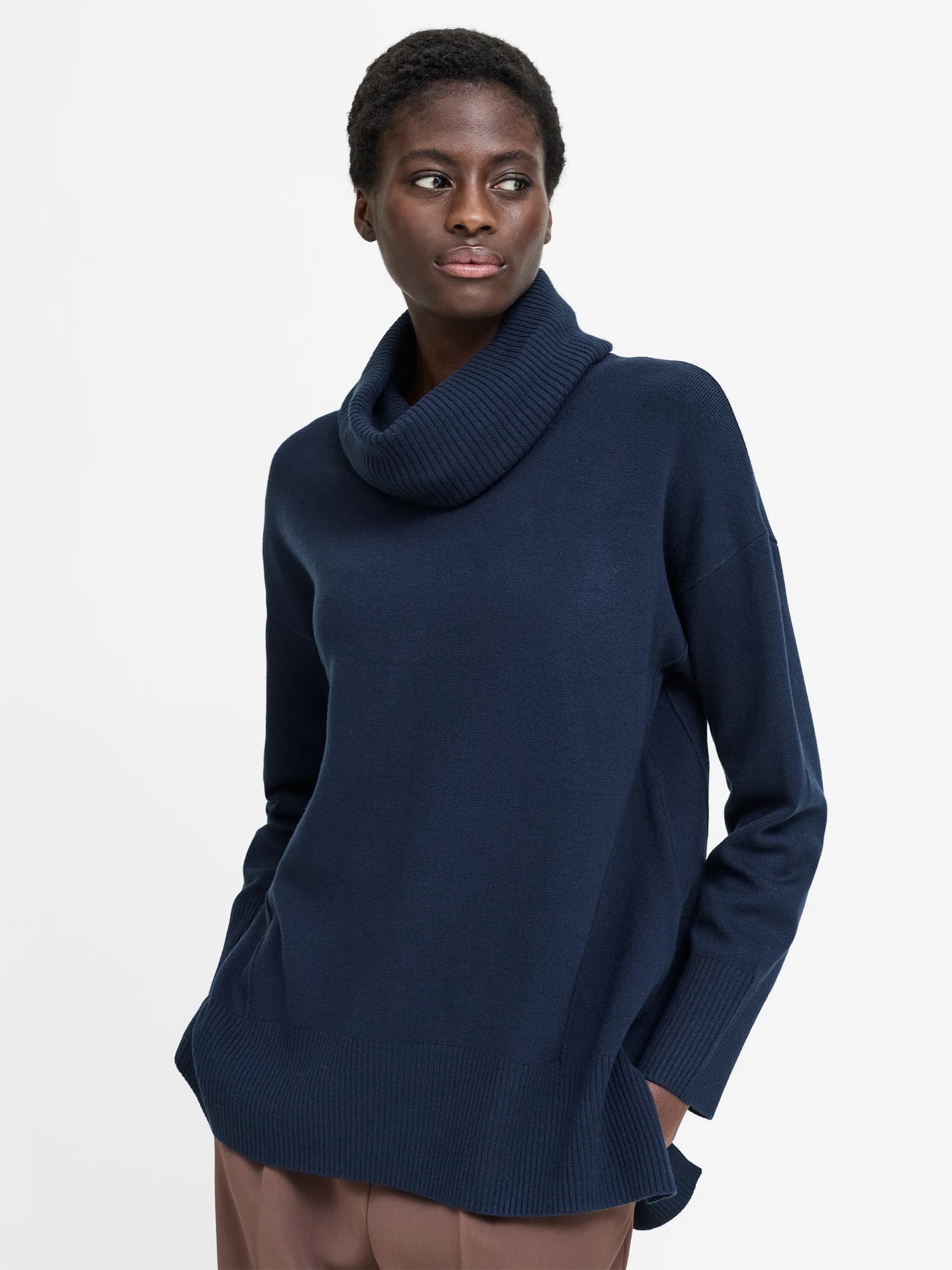French Connection Babysoft Navy Cowl Neck Jumper Midnight Blue