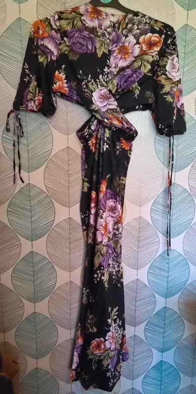 ASOS Black floral asos cut out dress size 6