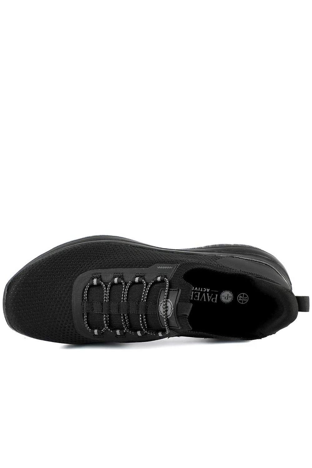 Pavers Pavers Men's Easy Step In Wide Fit Memory Foam Lace Up Trainers in Black - 4