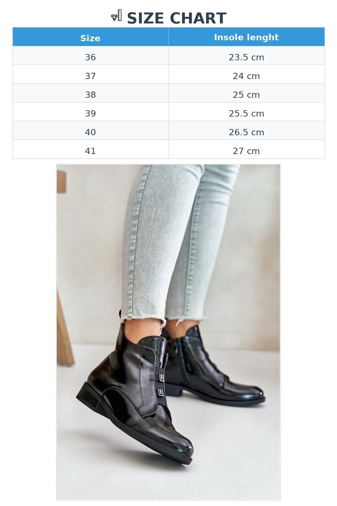 Love Lace Love Lace Women's Flat Heel Zip Up Insulated Boots with Rounded Toe Caps Elastics in Black - 4