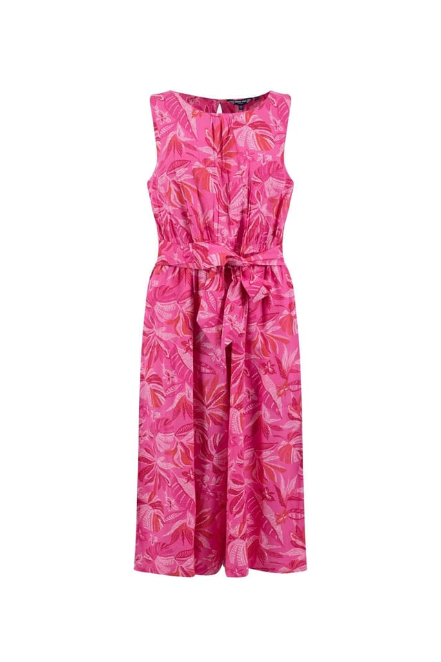 Weird Fish Weird Fish Women's Nalani Printed Viscose Jumpsuit in Bright Pink - 2