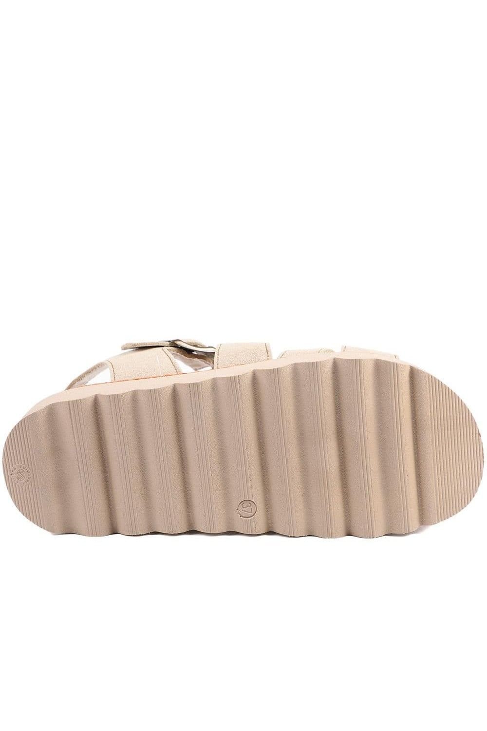 Fly Flot Fly Flot Women's FlyFlot Wedge Heel Buckled Sandals in Beige - 4