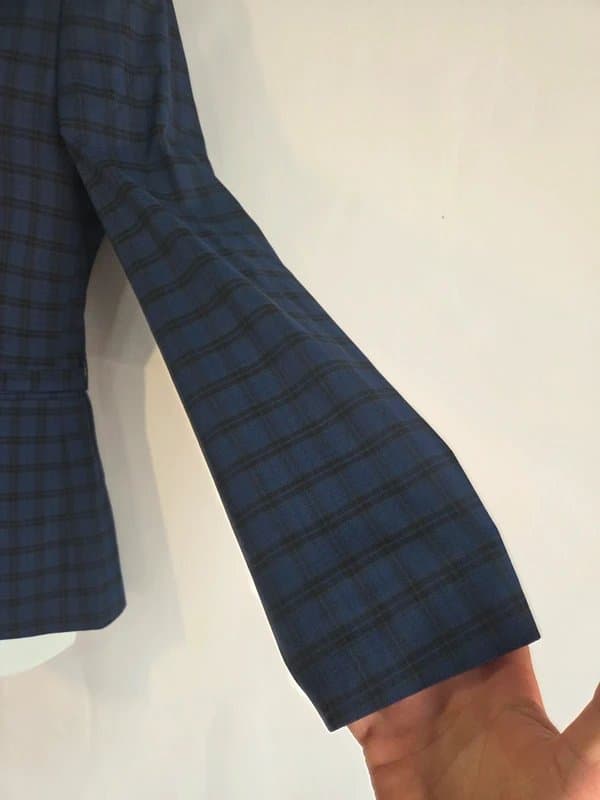 ASOS Design Asos design Navy Check Belted Blazer Jacket UK 38 Slim Fit Smart Tailored