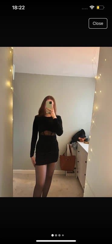 Bershka Bershka velvet and mesh black dress