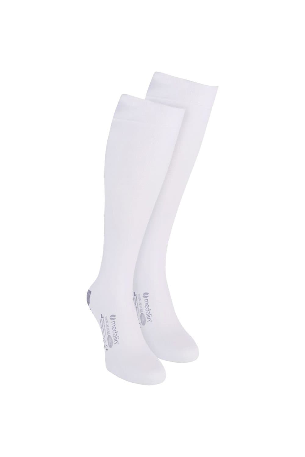 Medalin Medalin Men's Compression Below the Knee Stockings in White