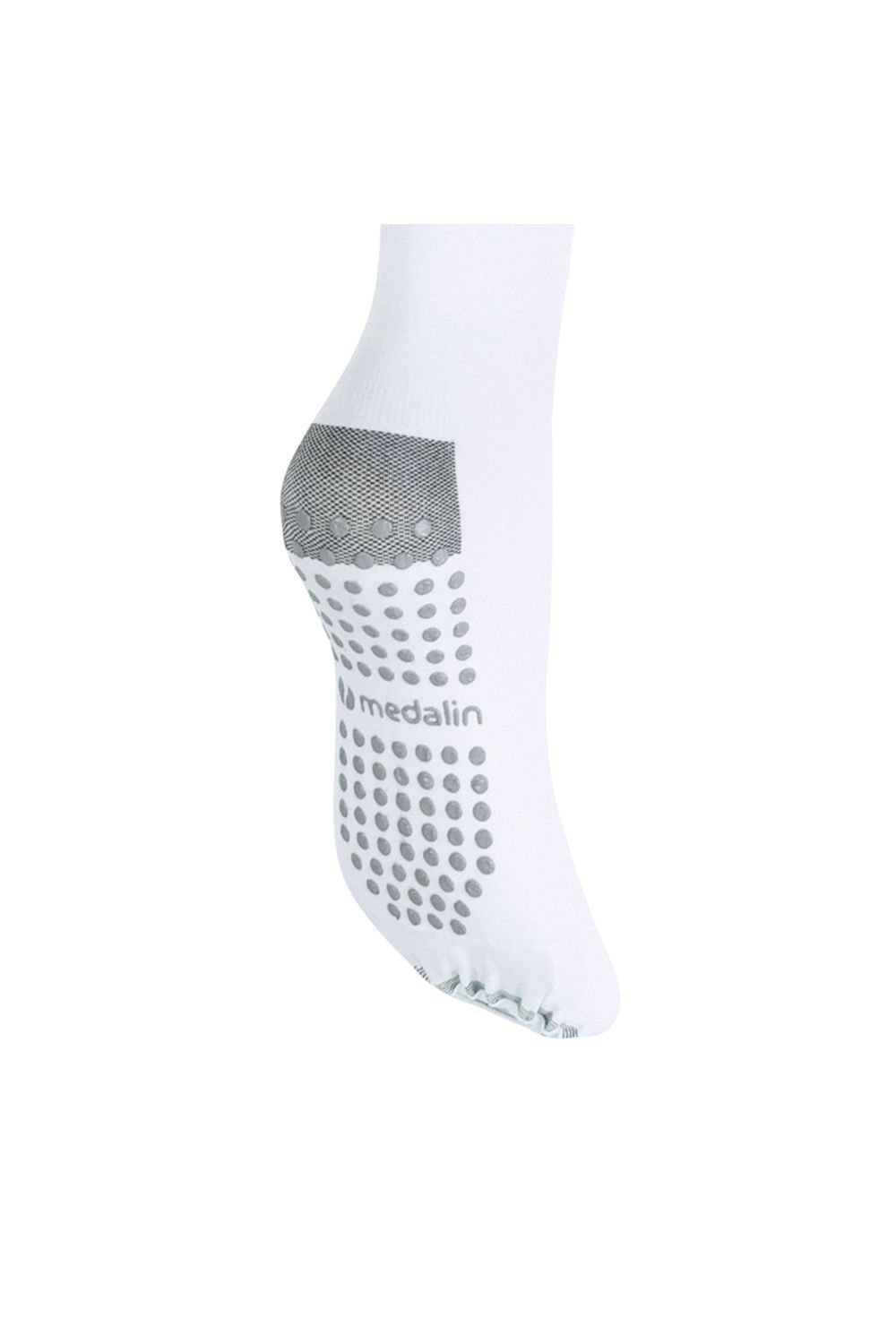 Medalin Medalin Men's 2 Pairs Graduated Compression Below the Knee Stockings with Grips in White - 3