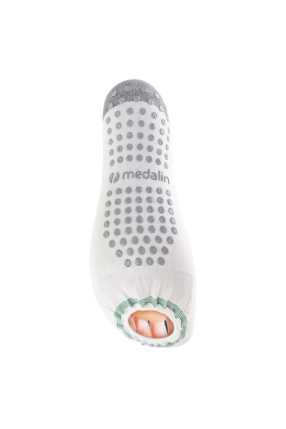 Medalin Medalin Men's 2 Pairs Graduated Compression Below the Knee Stockings with Grips in White - 4