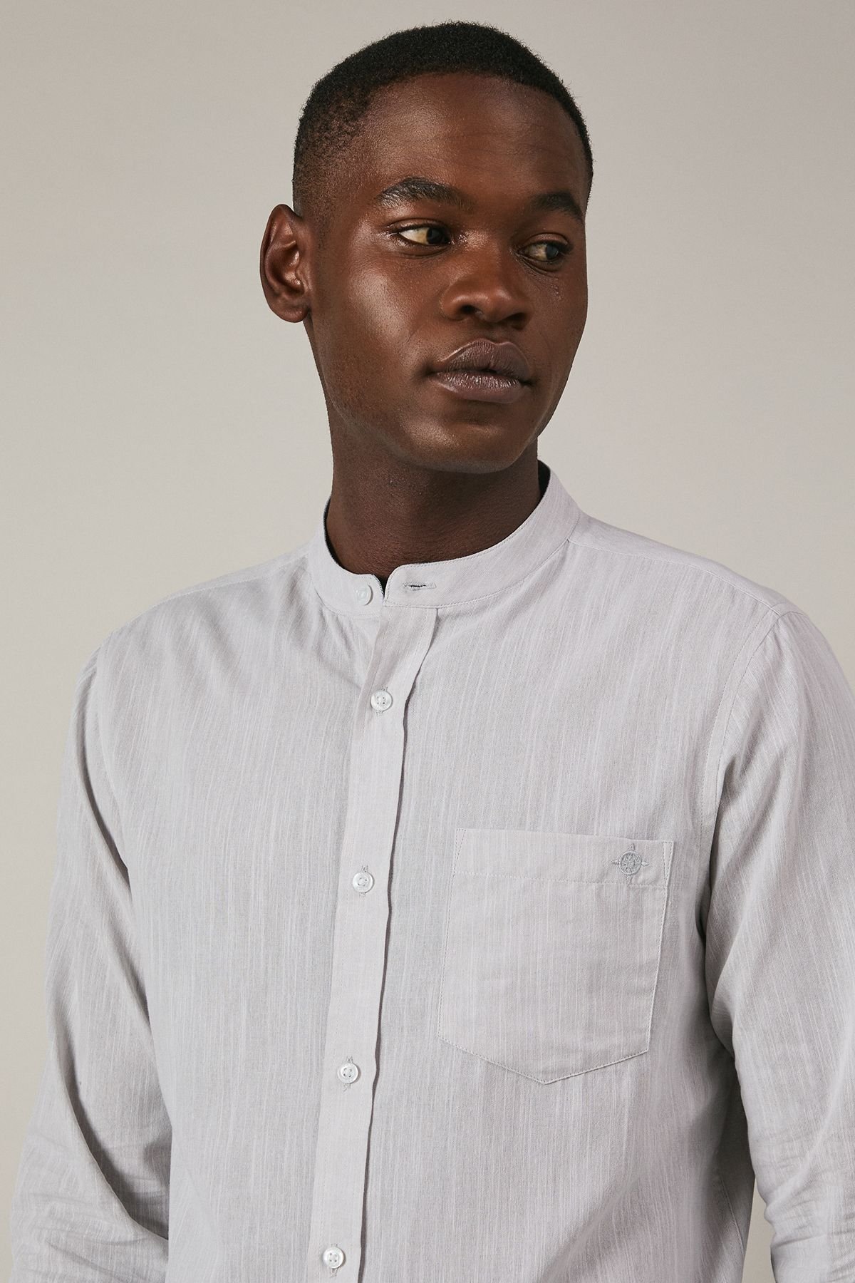 Maine Maine Men's Natural Grandad long Sleeve Shirt - 3