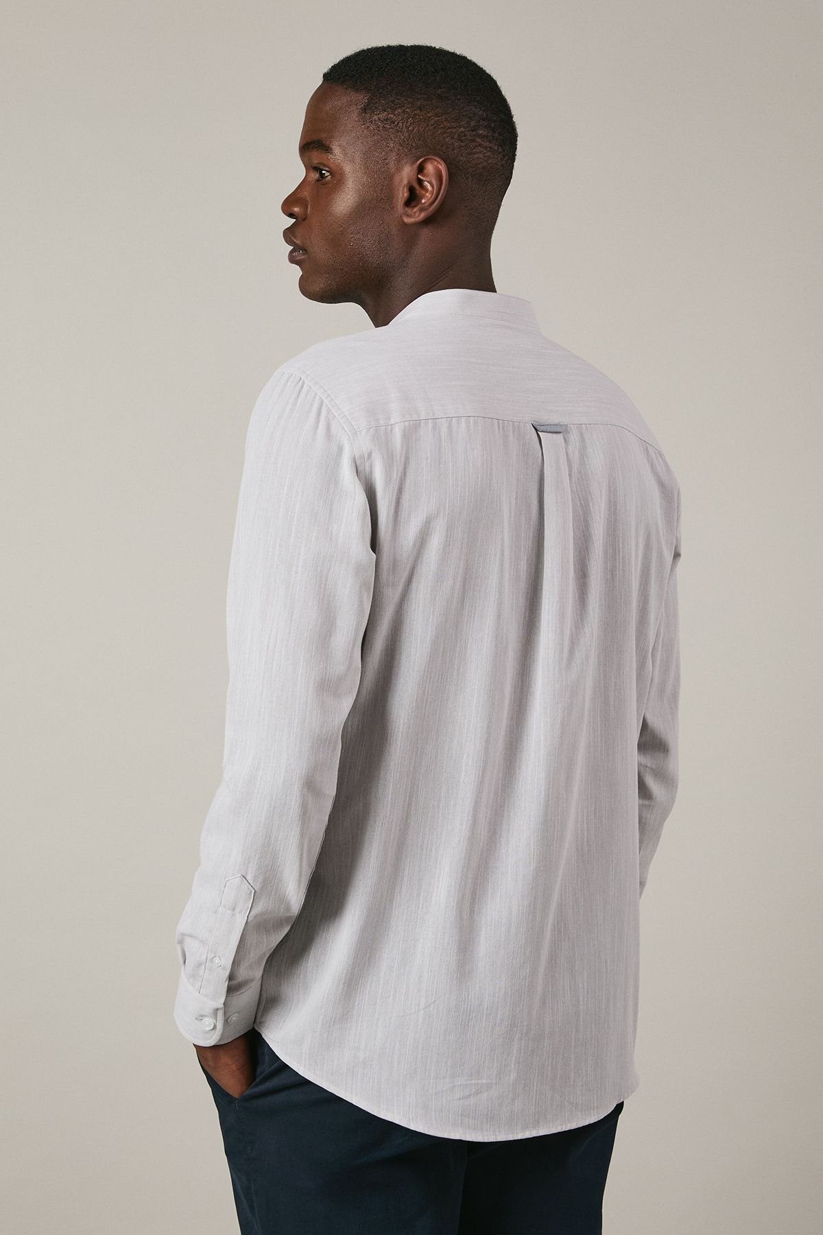 Maine Maine Men's Natural Grandad long Sleeve Shirt - 4