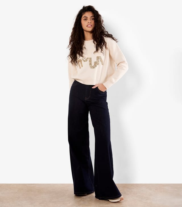 Apricot Women's Cream Rock Slogan Cropped Jumper Apricot New Look - 3