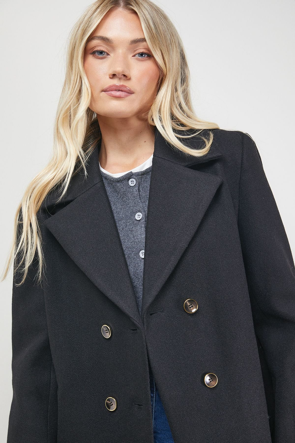 Oasis Oasis Women's Double Breasted Blazer Coat in Black - 3