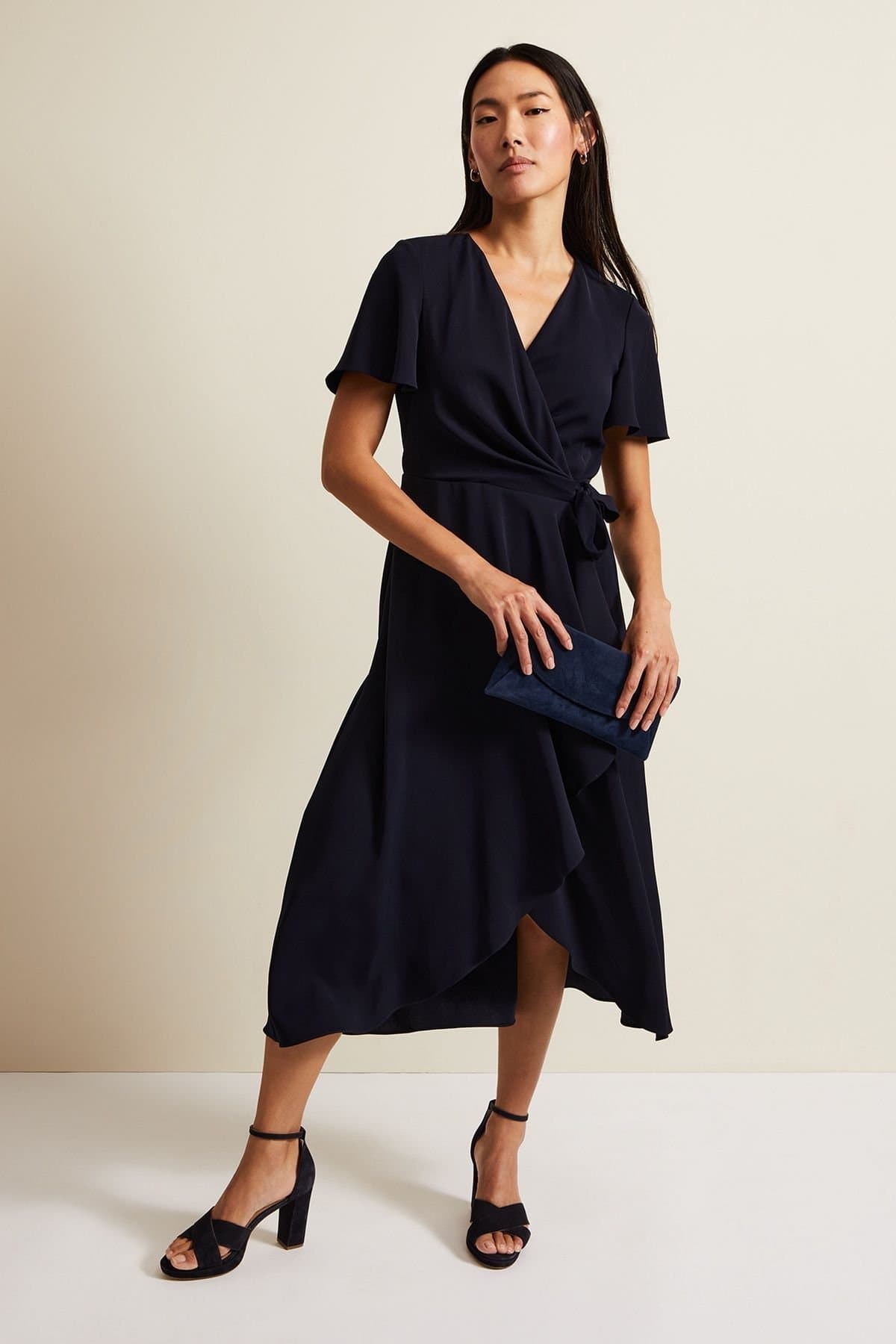 Phase Eight Phase Eight Women's Julissa Wrap Midi Dress in Dark Navy