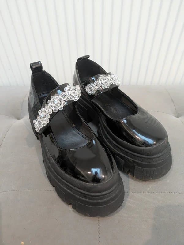 ASOS Chunky black embellished Mary Janes