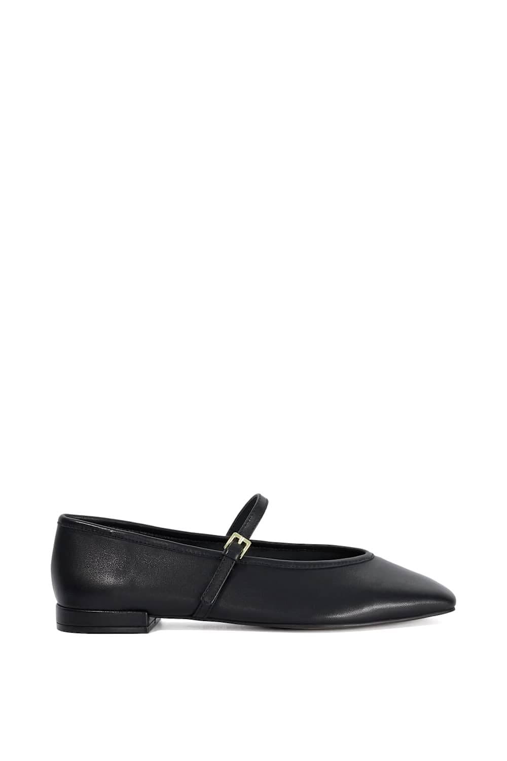 Dune London Dune London Women's Wide Fit 'Hearthrob' Leather Ballet Pumps in Black