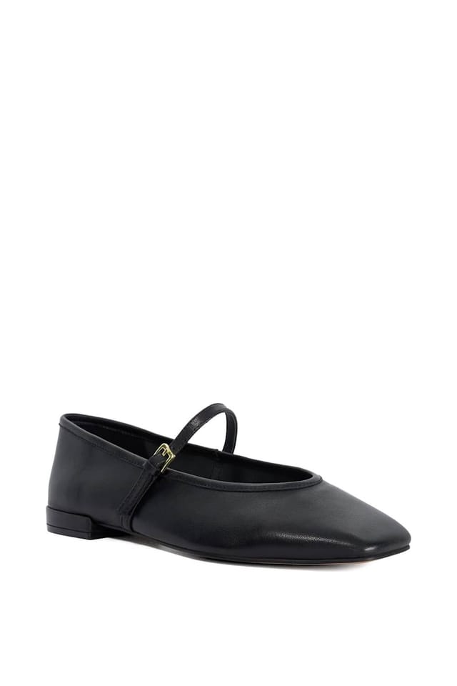Dune London Dune London Women's Wide Fit 'Hearthrob' Leather Ballet Pumps in Black - 2