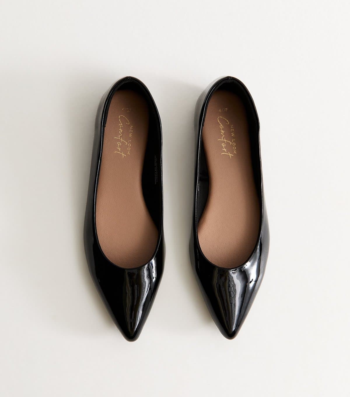 New Look New Look Black Patent Faux Leather Ballerina Flats