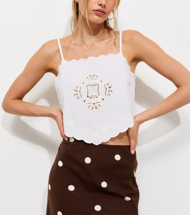 New Look Women's Brown Polka Dot Bias Cut Midi Skirt New Look - 3