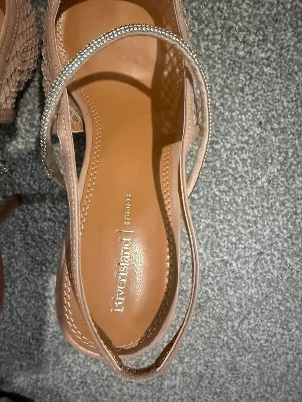 River Island River Island Nude Diamante Strappy Heels | Elegant Pointed Toe Slingbacks - 1