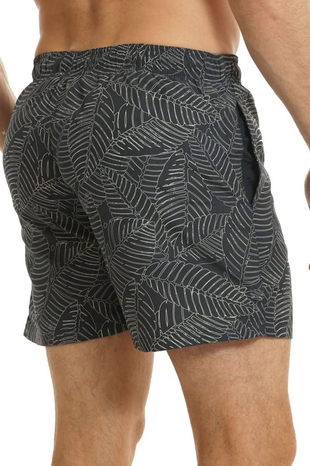RIPT Essentials RIPT Essentials Men's Leaf Print Swim Shorts in Navy - 2