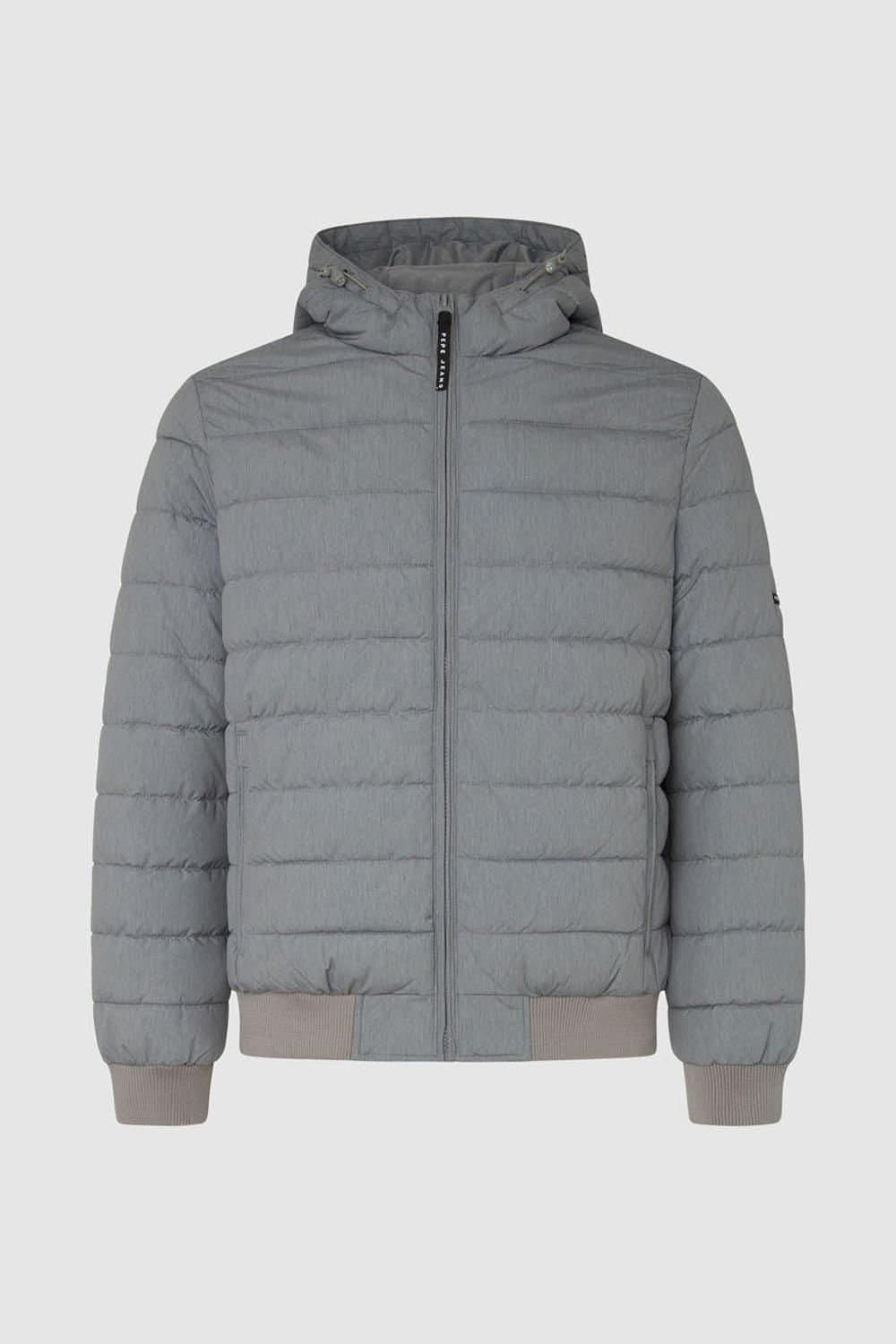 Pepe Jeans Pepe Jeans Men's Tomek Padded Full Zip Hooded Jacket Grey