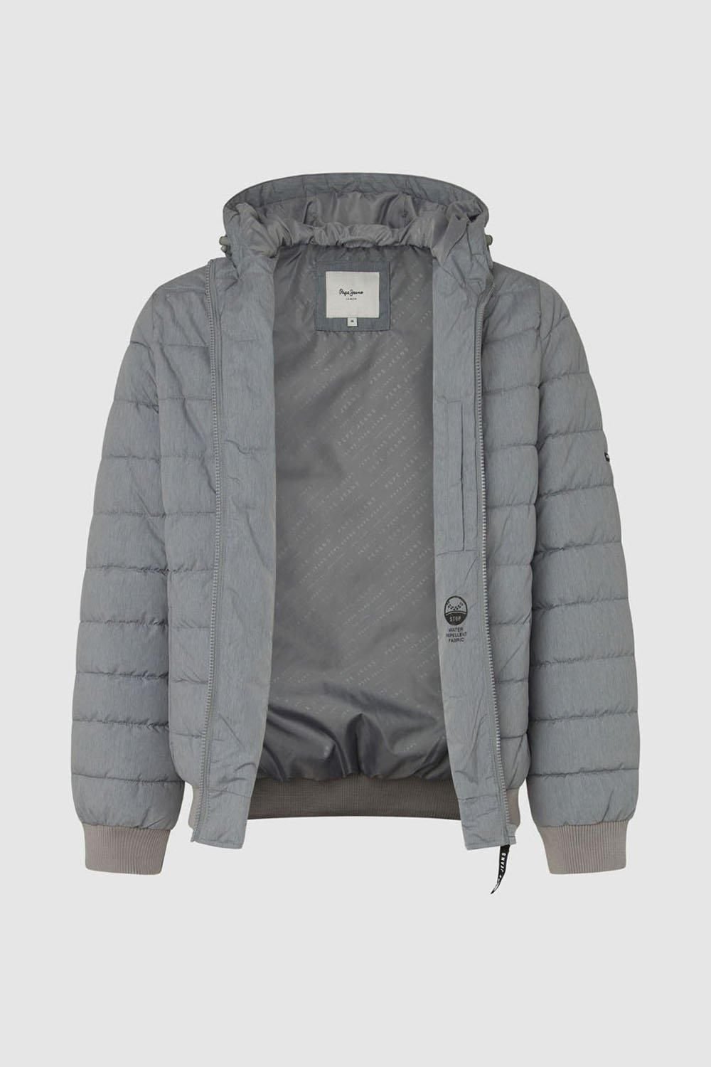 Pepe Jeans Pepe Jeans Men's Tomek Padded Full Zip Hooded Jacket Grey - 3