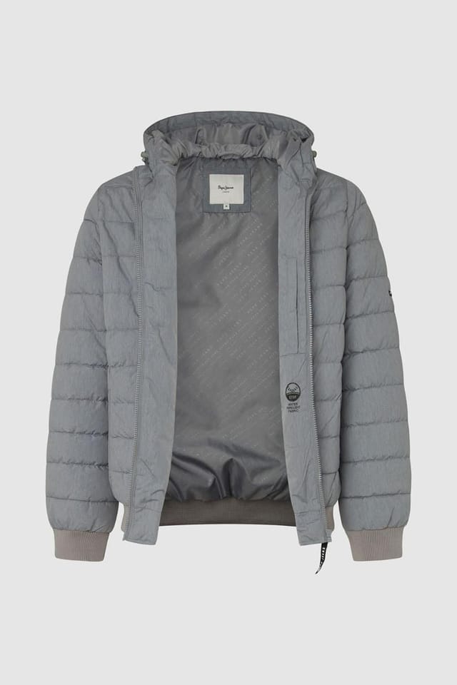 Pepe Jeans Pepe Jeans Men's Tomek Padded Full Zip Hooded Jacket Grey - 3