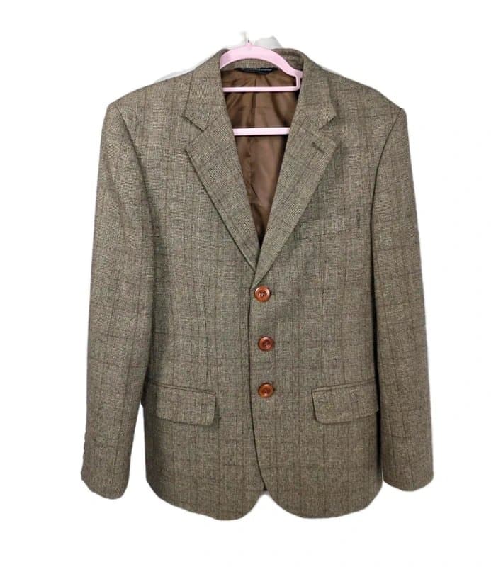 Jennis & Warmann Jennis & Warmann London Mens Tweed Blazer Brown Check Houndstooth Size 40