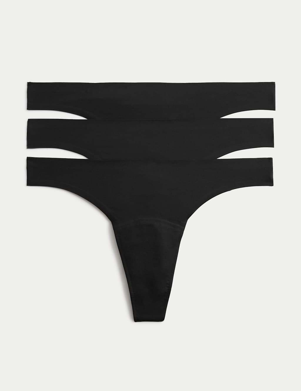 Marks & Spencer M&S 3 Pack No VPL Light Absorbency Period Thongs Black