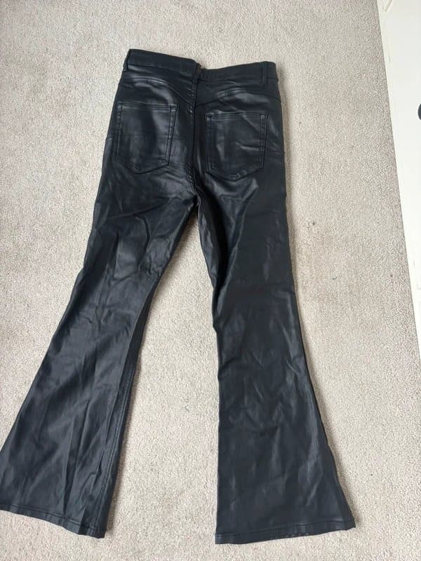 ASOS Design Faux leather black high waist trousers