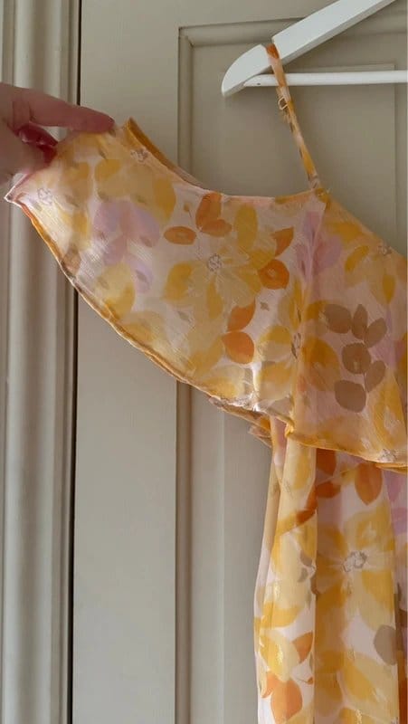 Never Fully Dressed Yellow Floral Strappy Midi Dress