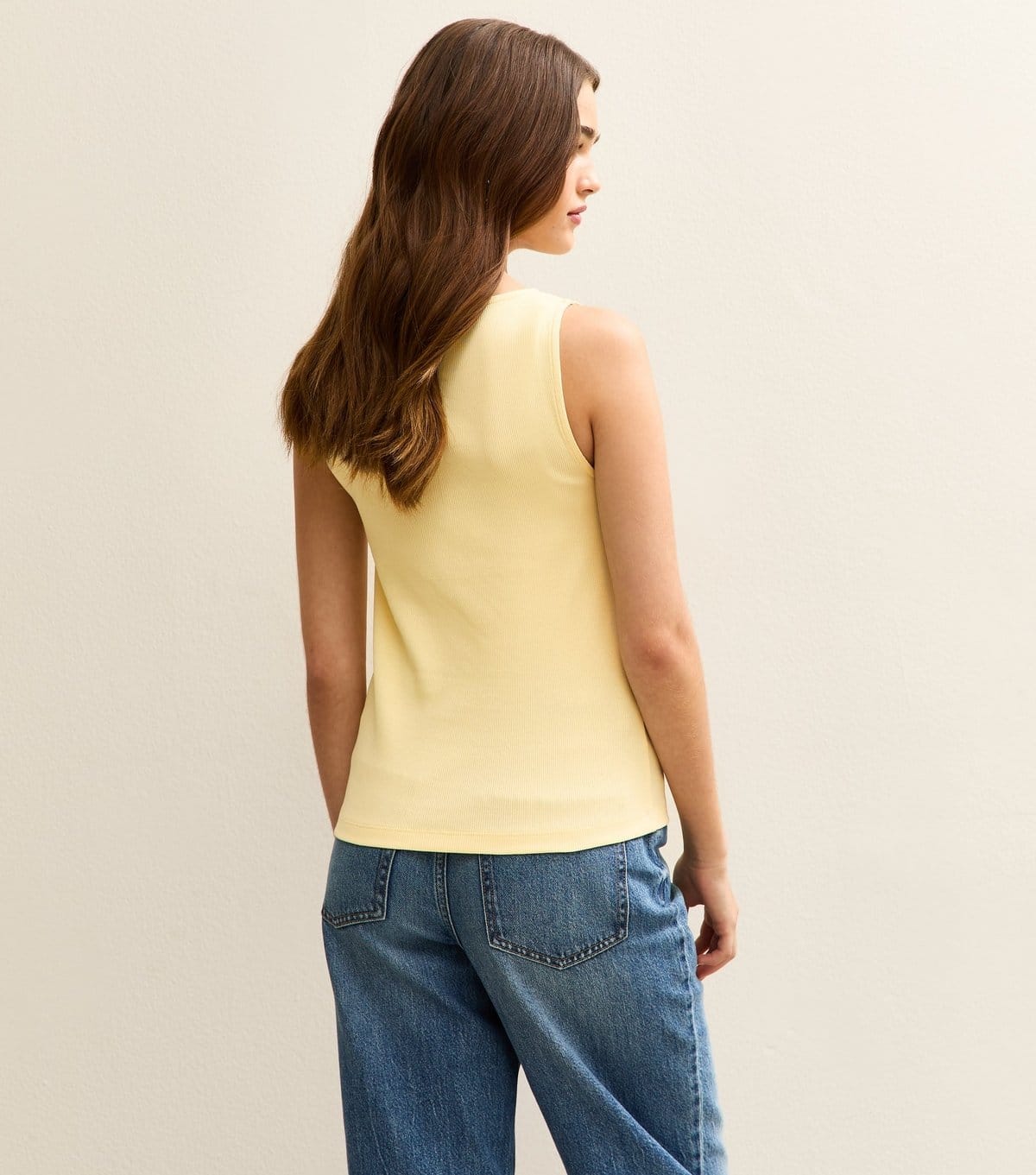 New Look Women's Light Yellow Button Through Tank Top New Look - 4