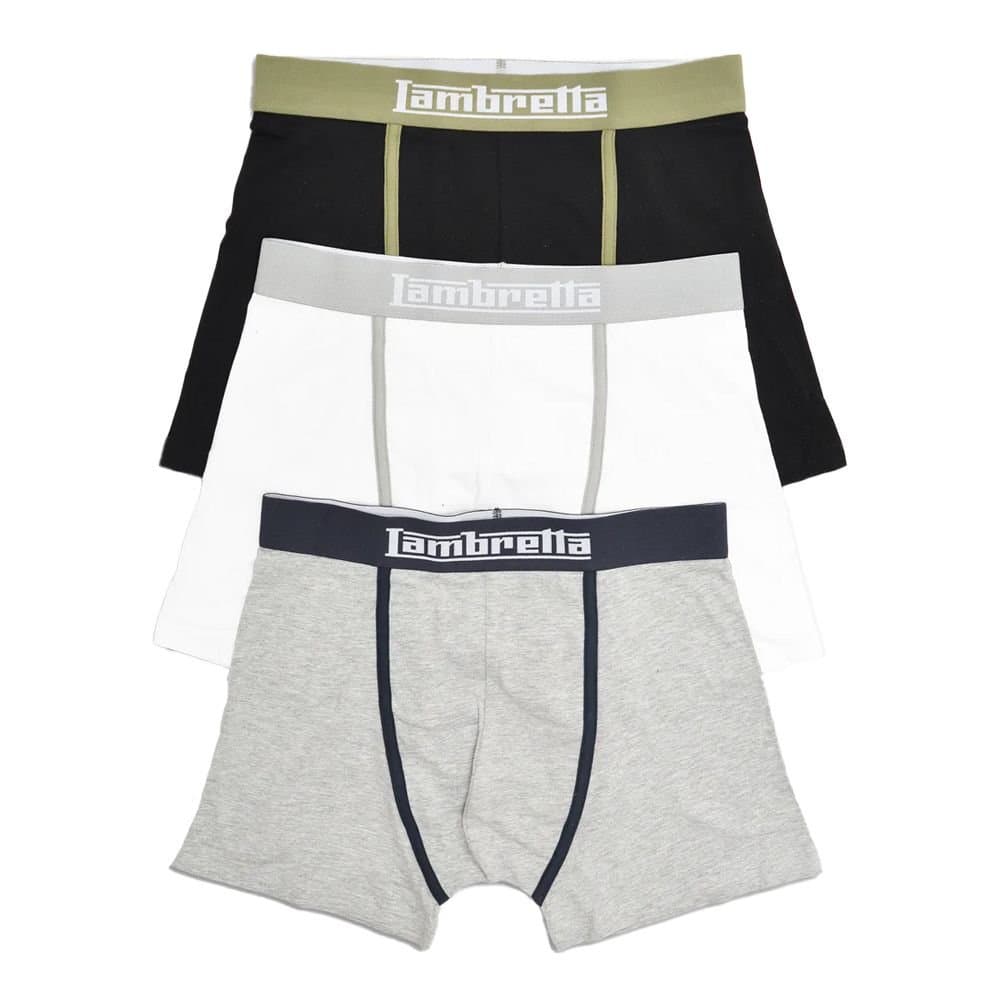 Lambretta Lambretta Men's Classic Boxer Shorts (Pack of 3) in Black