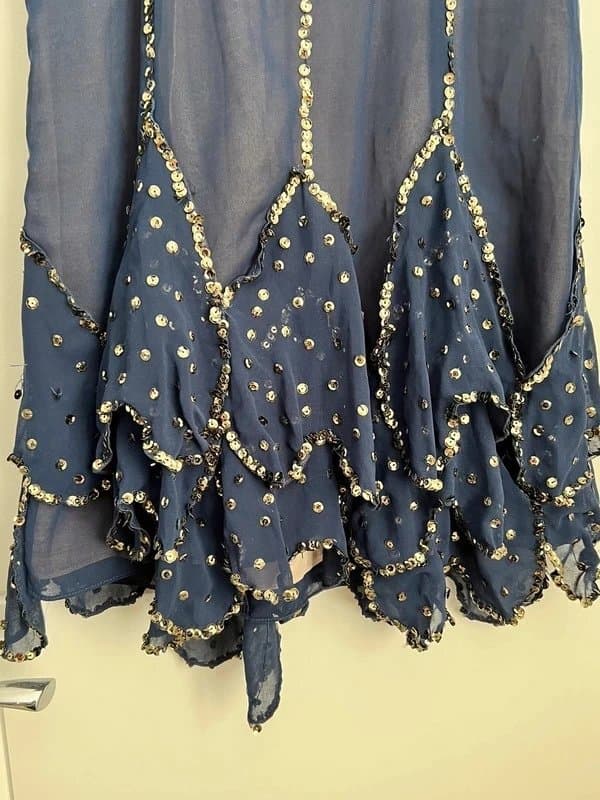 Ark & Co. Navy & gold sequinned mini dress