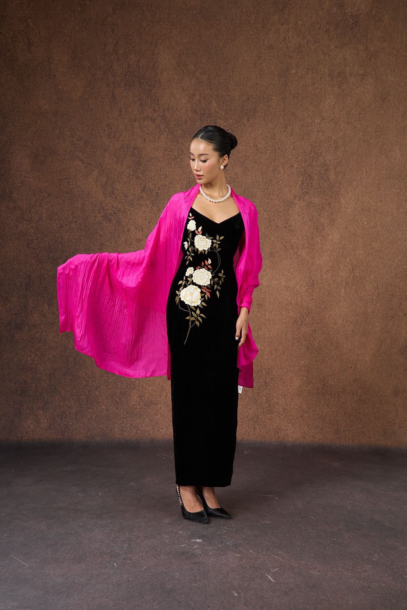 Silk and Bears Silk and Bears Bright Pink Silk Scarf - Wedding Shawl