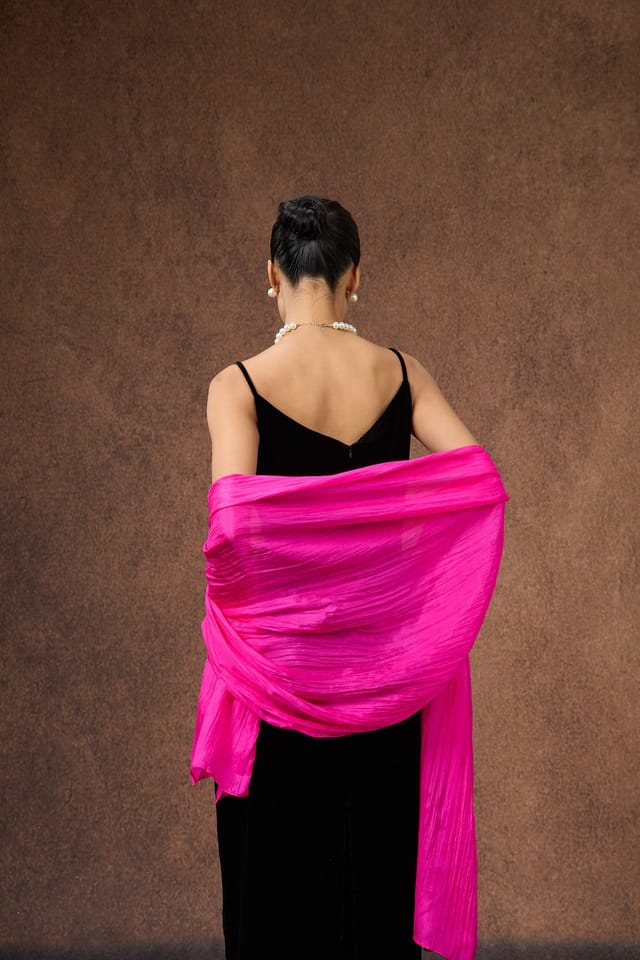 Silk and Bears Silk and Bears Women's Hot Pink Silk Scarf - Wedding Shawl, Lightweight Elegant Wrap in Bright Pink - 3