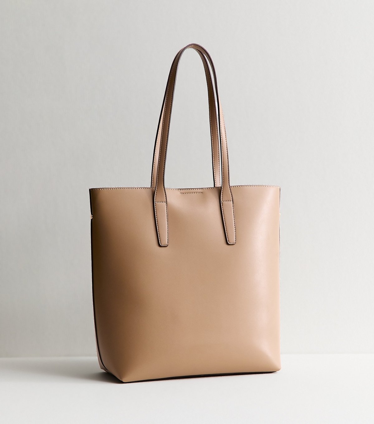 New Look Mink Faux Leather Belted Tote Bag Vegan New Look - 4