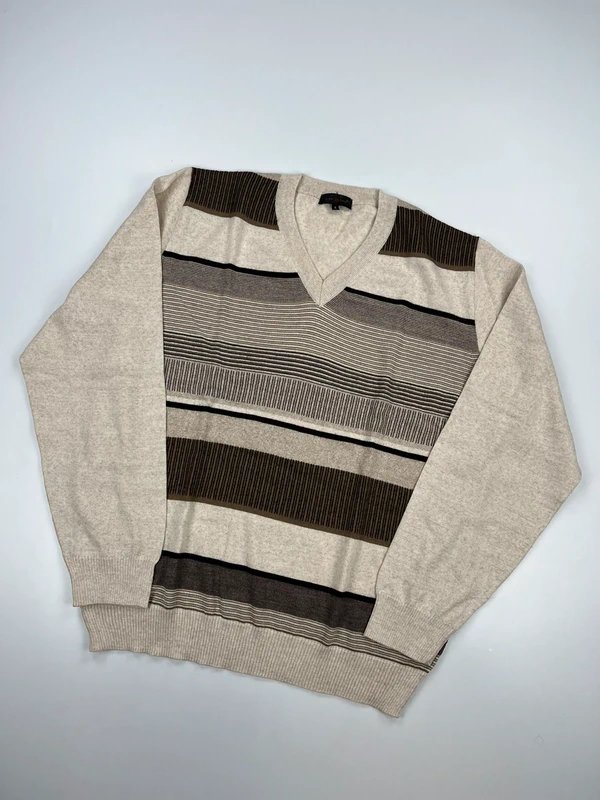 Cap10ten Vintage Knitted Jumper Mens Medium 90s Cap Ten Knit Sweater - 1