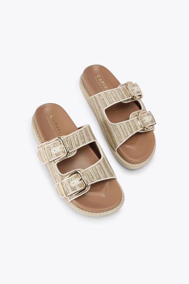 Carvela Carvela Women's 'Soprano Flat' Fabric Sandals in Cream - 2