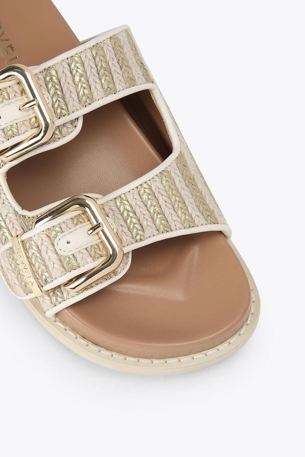 Carvela Carvela Women's 'Soprano Flat' Fabric Sandals in Cream - 4