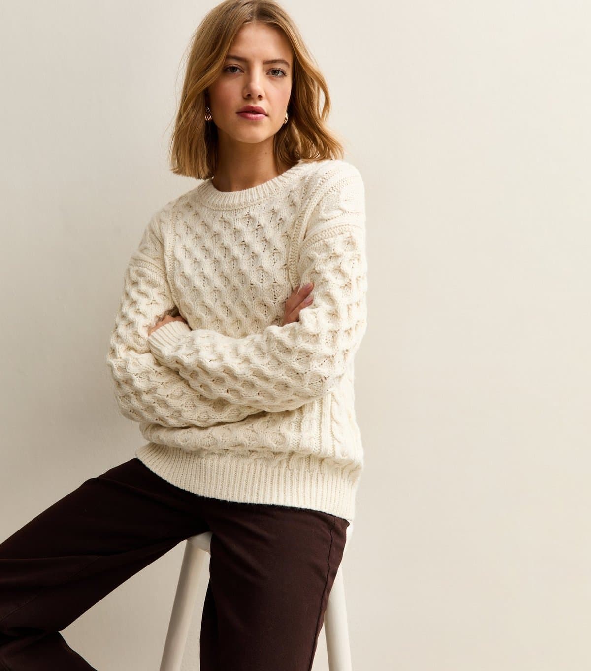 New Look New Look Cream Chunky Cable Knit Jumper