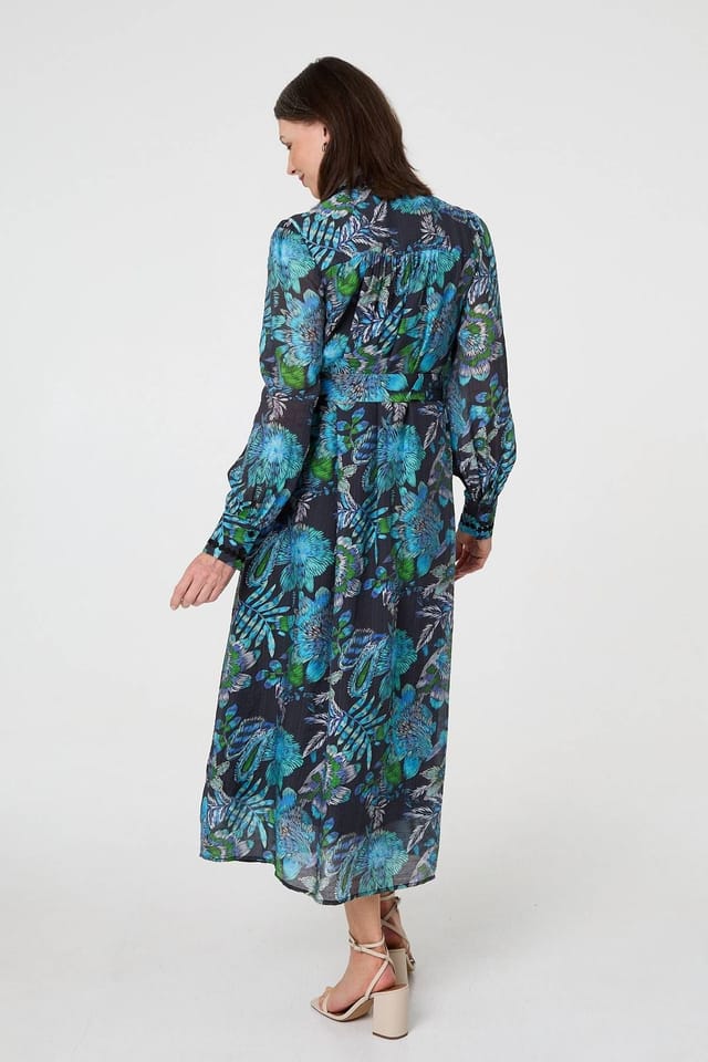 Izabel London Izabel London Women's Printed Embellished Belted Maxi Dress - 3