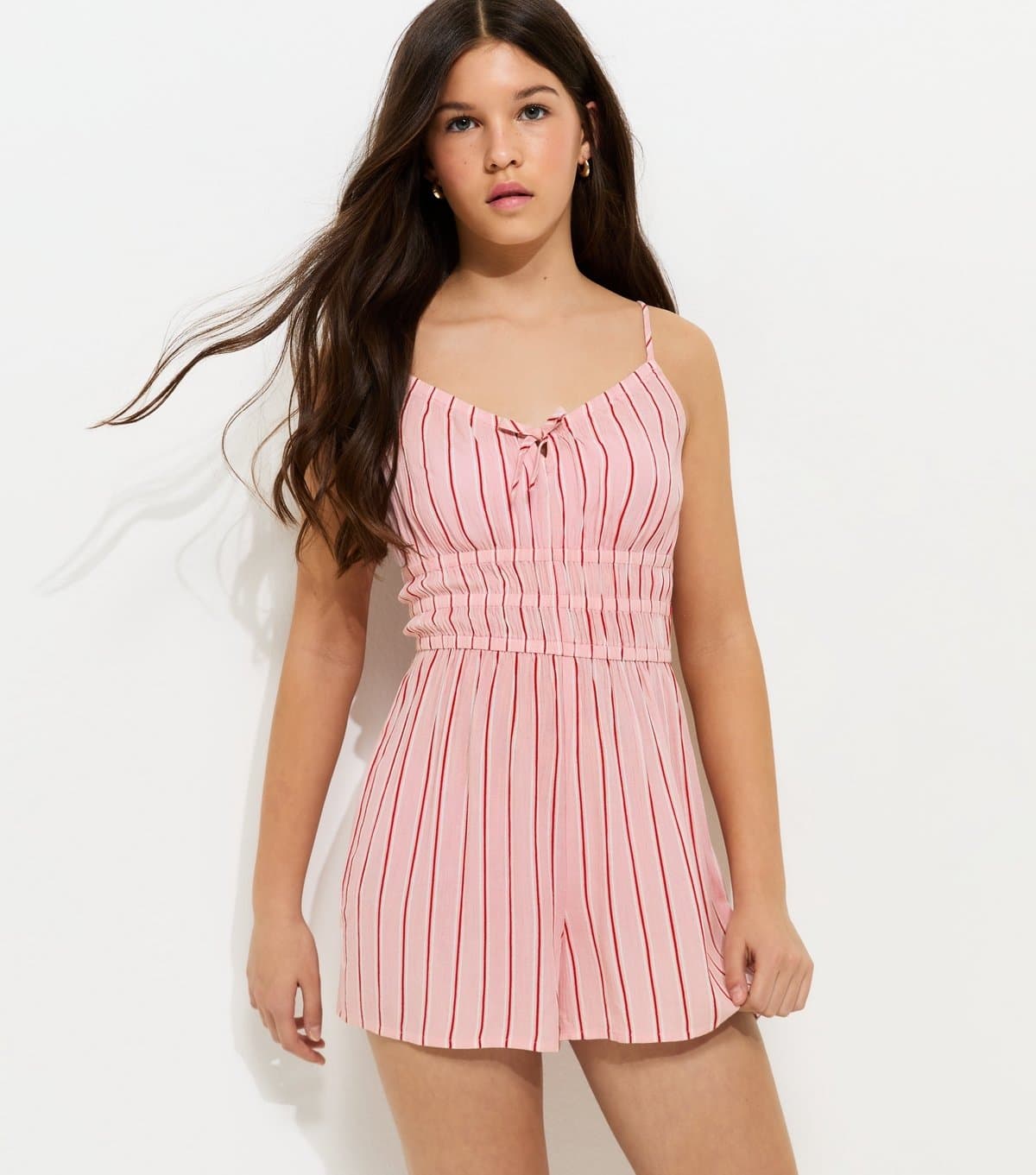 New Look Girls' Pink Striped Playsuit New Look
