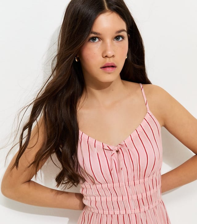 New Look Girls' Pink Striped Playsuit New Look - 3