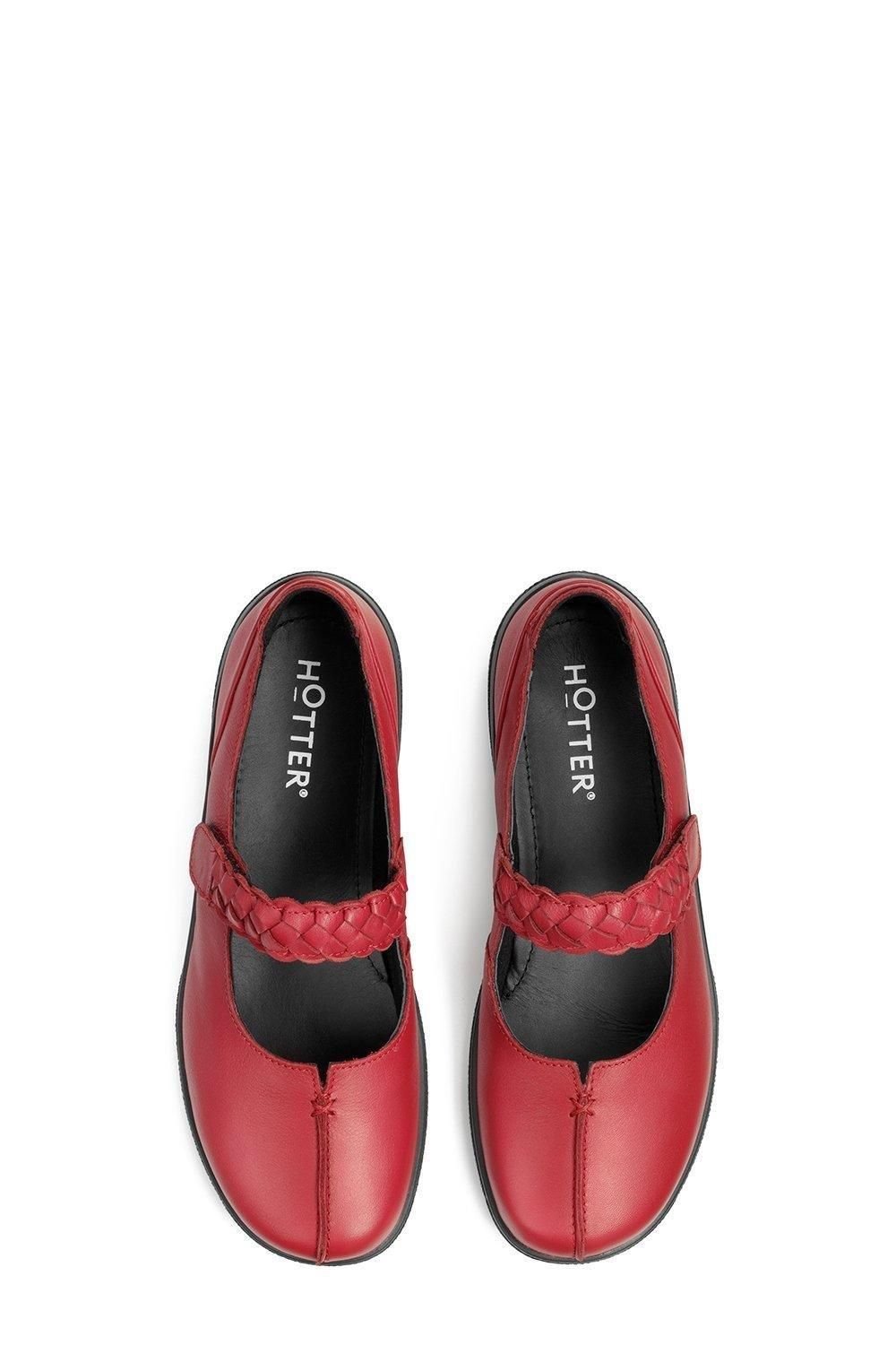 Hotter Hotter Women's Wide Fit 'Shake II' Mary Janes in Red - 3