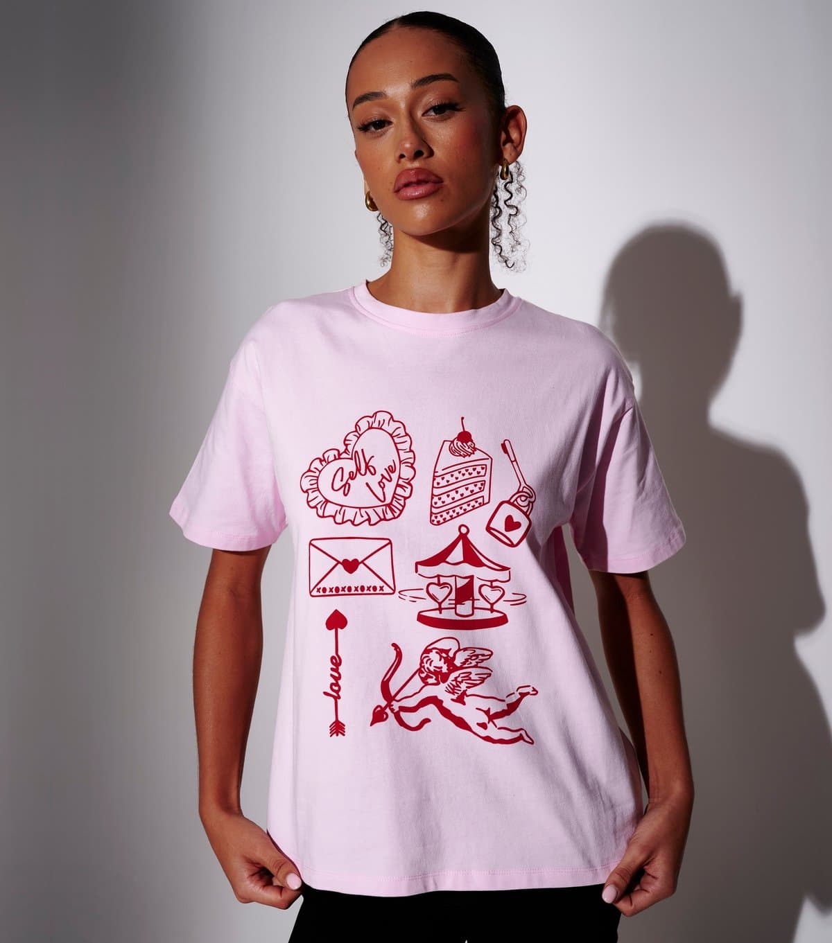 South Beach South Beach Light Pink Self Love Oversized T-Shirt