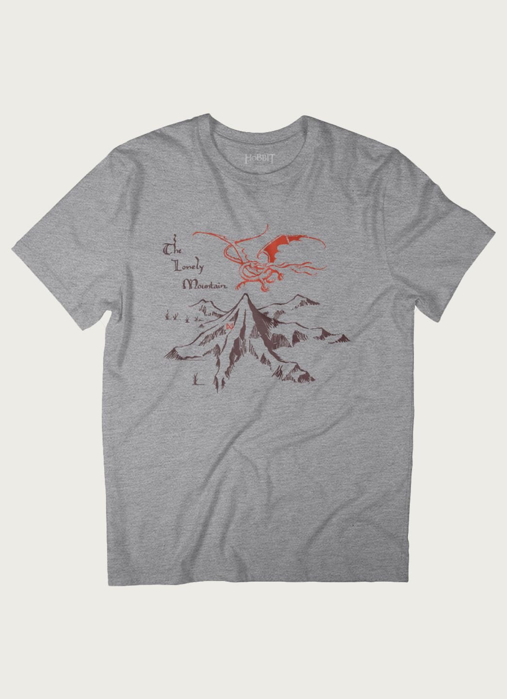 The Hobbit The Hobbit Men's The Lonely Mountains T-Shirt in Mid Grey - 2