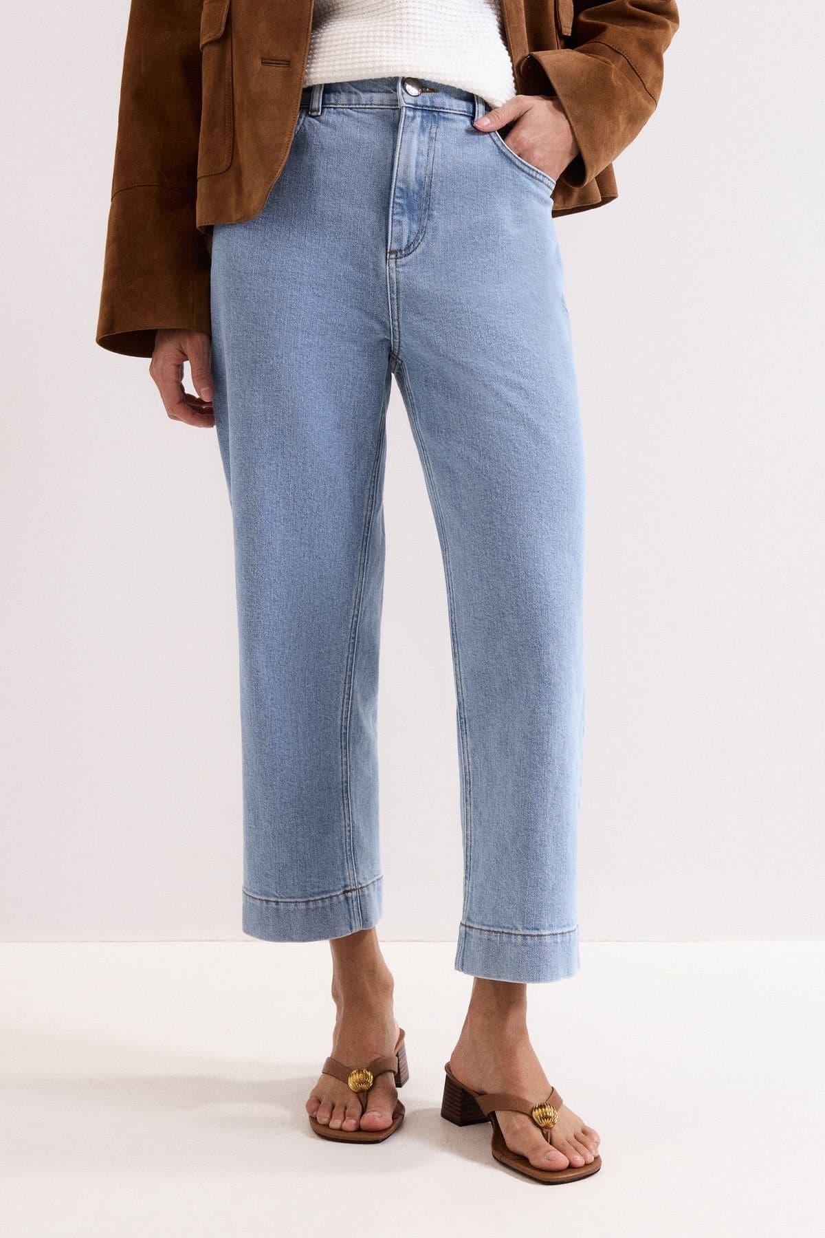 Phase Eight Phase Eight Light Blue Slim Fit Straight Leg Jeans