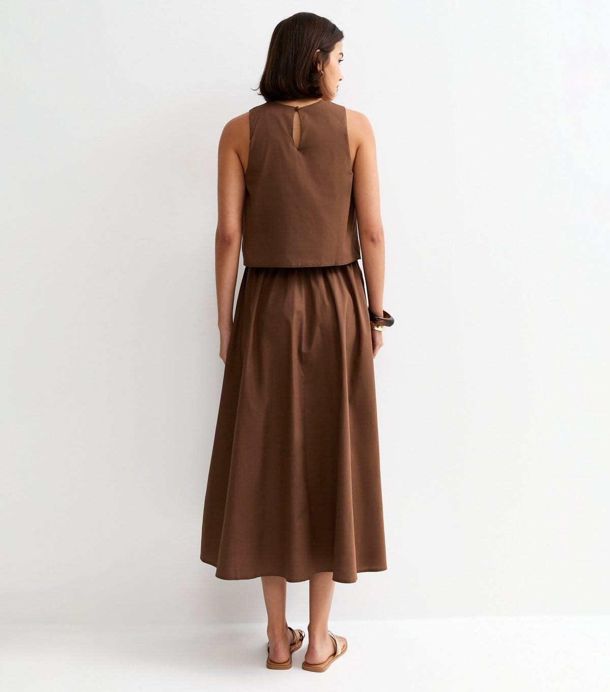 New Look Women's Dark Brown Layered Sleeveless Midi Dress New Look - 4