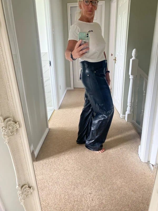 Bershka Bershka pleather trousers